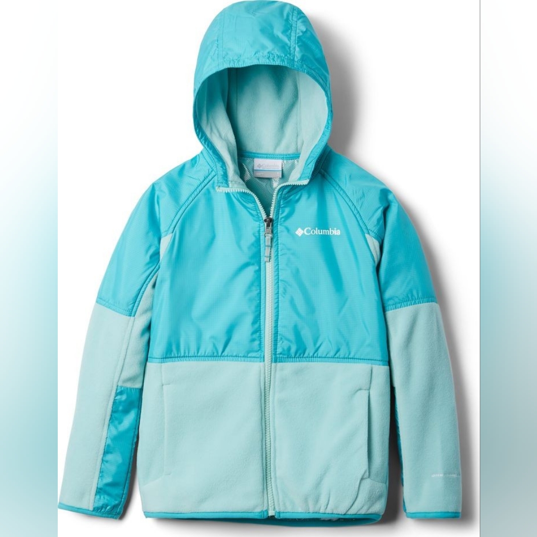 Columbia Basin Butte Turquoise Fleece Hooded Full Zip Jacket